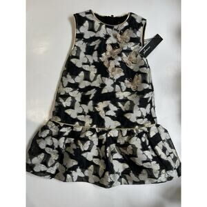 Omega Girls Dress Size 2 With Butterfly Embroidered